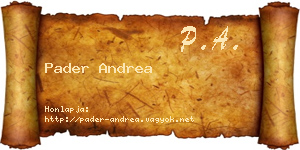 Pader Andrea névjegykártya